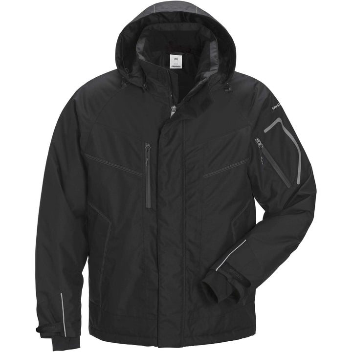 Fristads Airtech Waterproof Breathable Insulated Winter Jacket - 4410 GTT Black Front1#colour_black