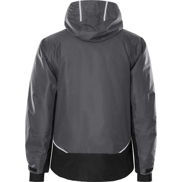 Fristads Airtech Waterproof Breathable Insulated Winter Jacket - 4410 GTT Grey/Black Back1#colour_grey-black