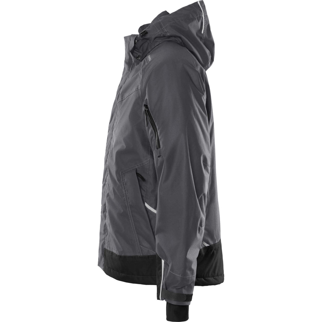 Fristads Airtech Waterproof Breathable Insulated Winter Jacket - 4410 GTT Grey/Black Back2#colour_grey-black