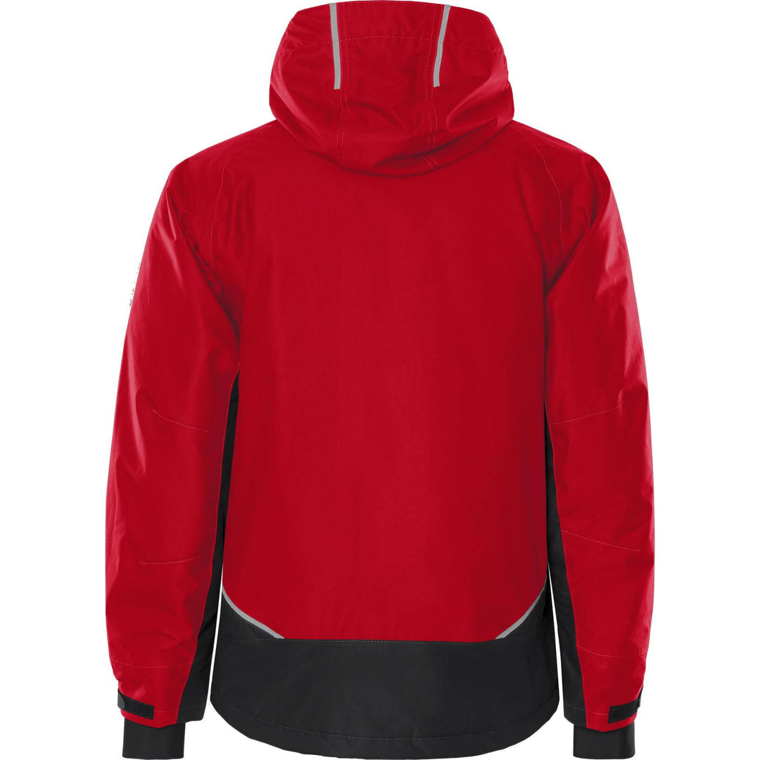 Fristads Airtech Waterproof Breathable Insulated Winter Jacket - 4410 GTT Red/Black Back1#colour_red-black