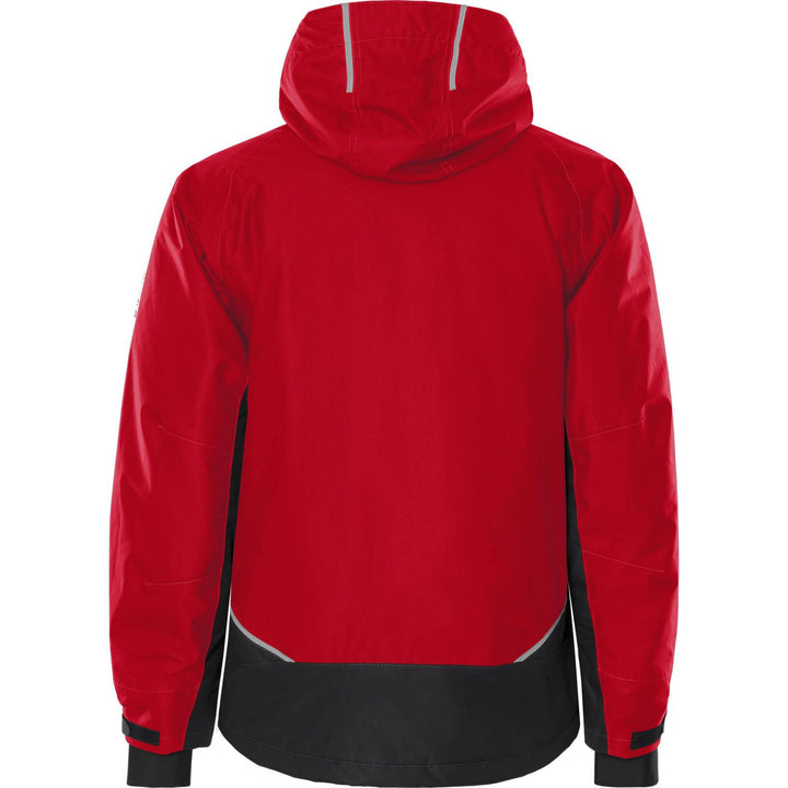 Fristads Airtech Waterproof Breathable Insulated Winter Jacket - 4410 GTT Red/Black Back1#colour_red-black