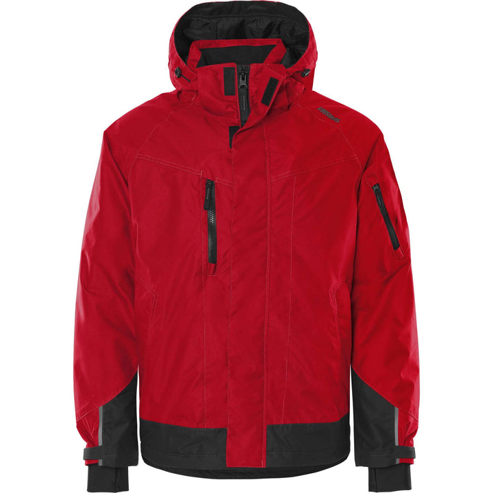 Fristads Airtech Waterproof Breathable Insulated Winter Jacket - 4410 GTT Red/Black Front1#colour_red-black