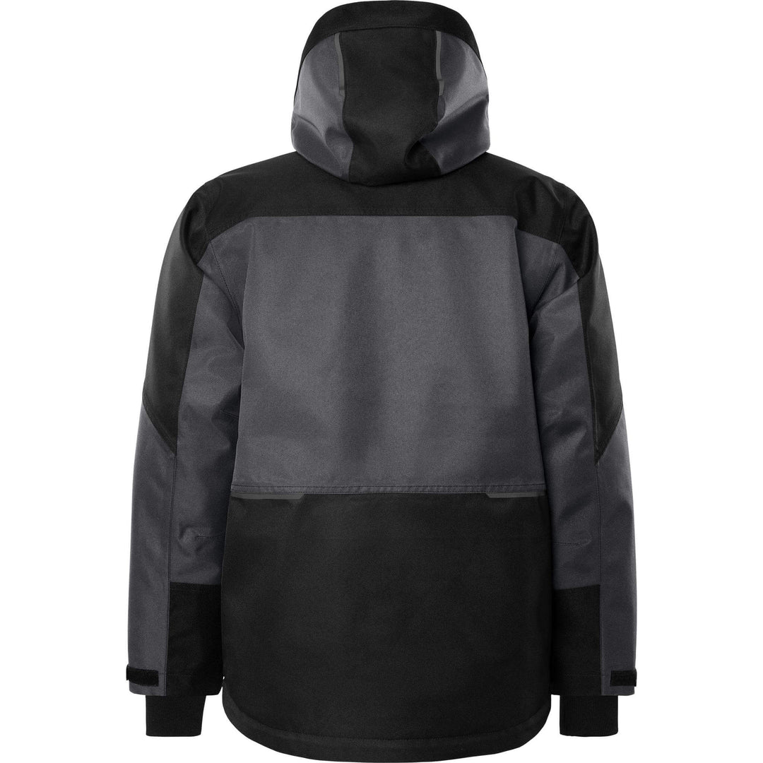 Fristads Airtech Waterproof Insulated Winter Jacket - 4058 GTC Grey/Black Back1#colour_grey-black