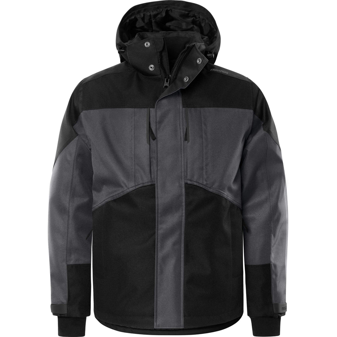 Fristads Airtech Waterproof Insulated Winter Jacket - 4058 GTC Grey/Black Front1#colour_grey-black