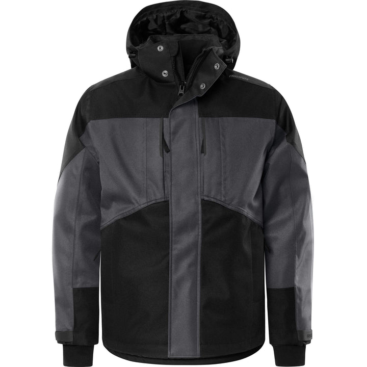 Fristads Airtech Waterproof Insulated Winter Jacket - 4058 GTC Grey/Black Front1#colour_grey-black