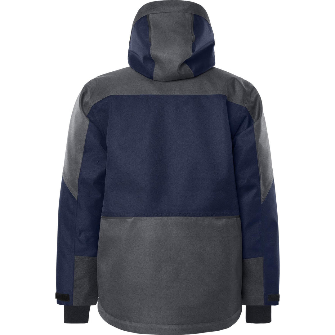 Fristads Airtech Waterproof Insulated Winter Jacket - 4058 GTC Navy/Grey Back1#colour_navy-grey