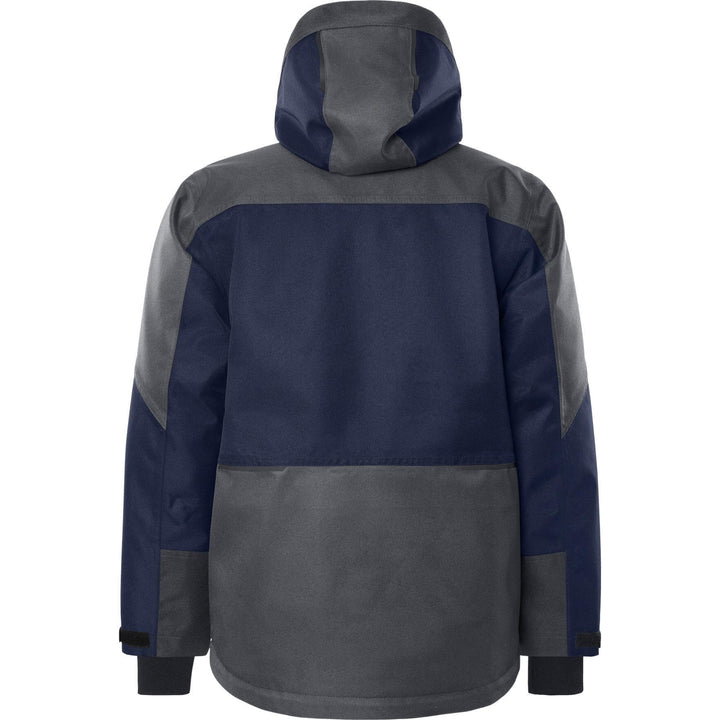 Fristads Airtech Waterproof Insulated Winter Jacket - 4058 GTC Navy/Grey Back1#colour_navy-grey