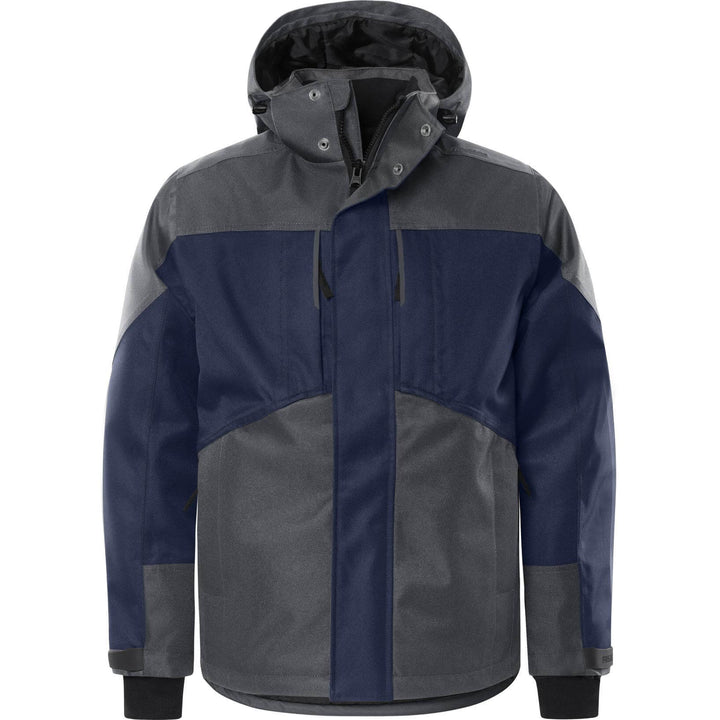 Fristads Airtech Waterproof Insulated Winter Jacket - 4058 GTC Navy/Grey Front1#colour_navy-grey
