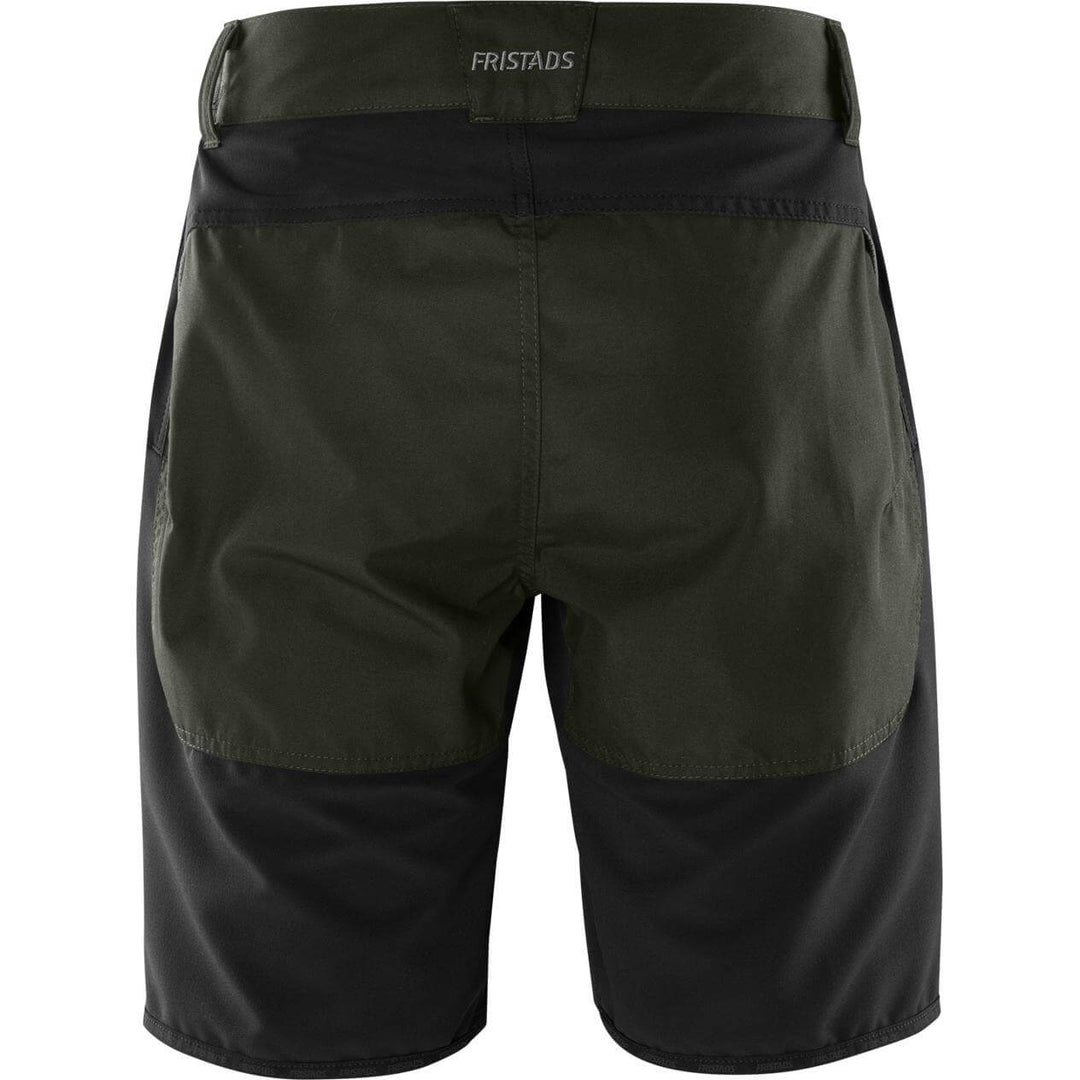 Fristads Carbon Outdoor Semistretch Shorts Army Green/Black Back1#colour_army-green-black