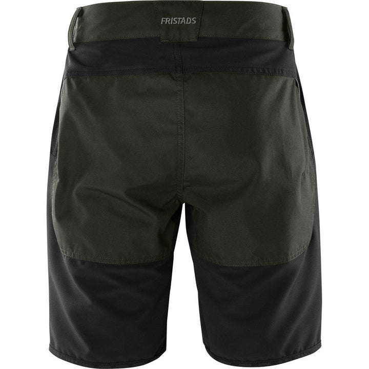 Fristads Carbon Outdoor Semistretch Shorts Army Green/Black Back1#colour_army-green-black