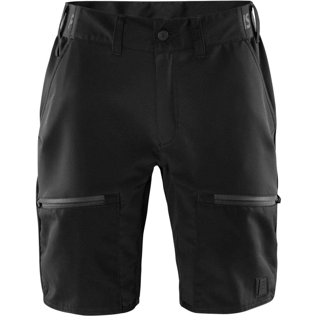Fristads Carbon Outdoor Semistretch Shorts Black Front1#colour_black