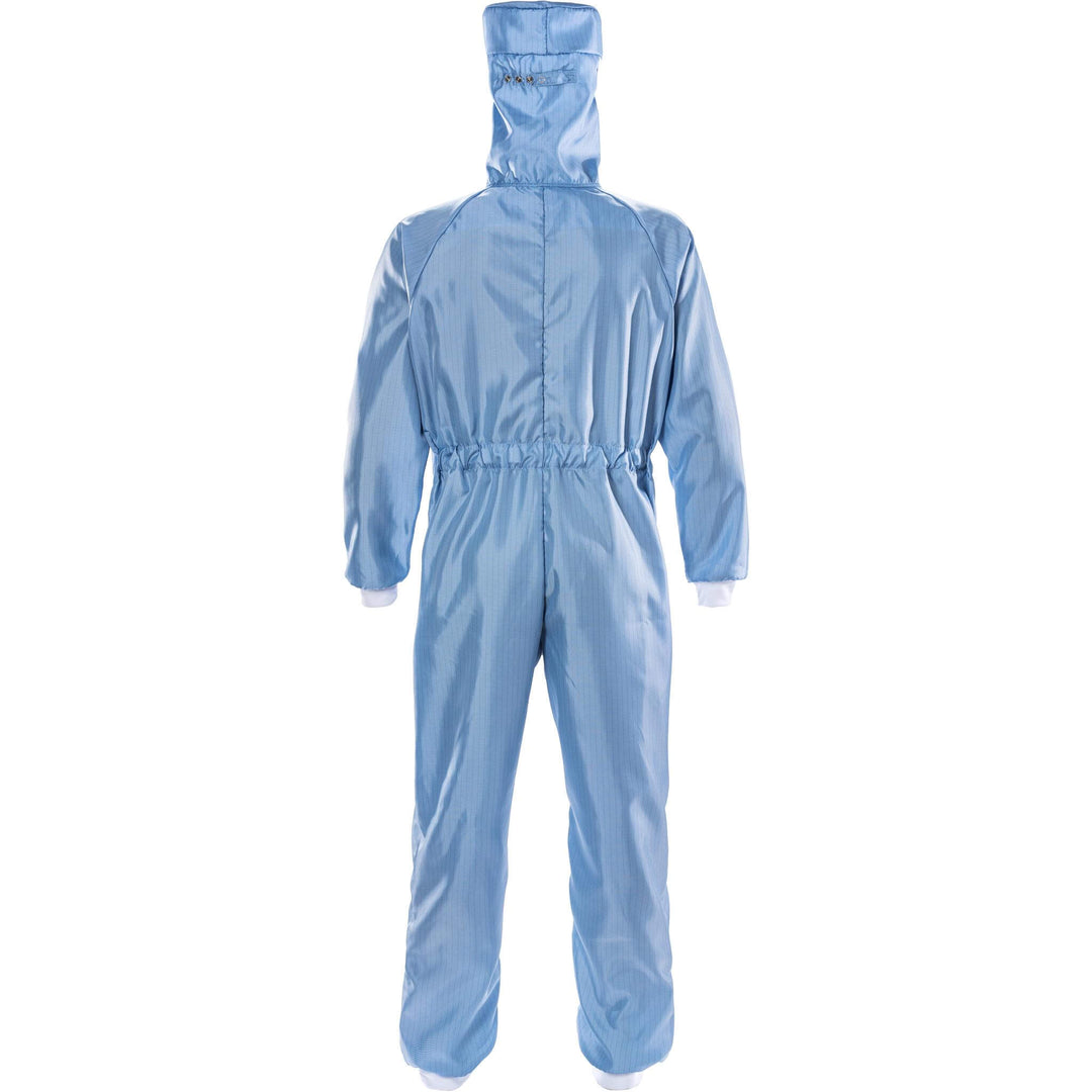 Fristads Cleanroom Coverall with Adjustable Hood - 8R220 XR50 Pale Blue Back1#colour_pale-blue