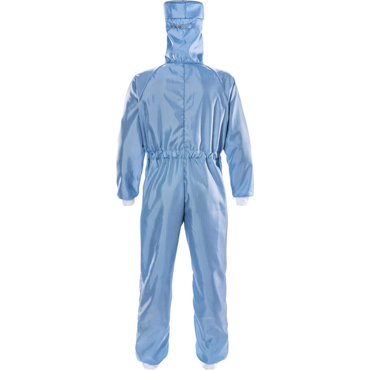 Fristads Cleanroom Coverall with Adjustable Hood - 8R220 XR50 Pale Blue Back1#colour_pale-blue