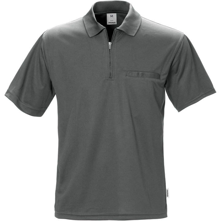 Fristads Coolmax Functional Moisture-Wicking Polo Shirt - 718 PF Grey Front1#colour_grey