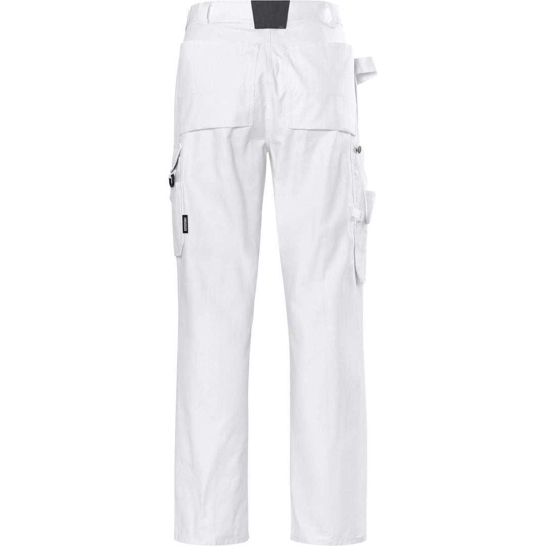 Fristads Cotton Cordura Reinforced Knee Pad Trousers - 268 BM White Back1#colour_white