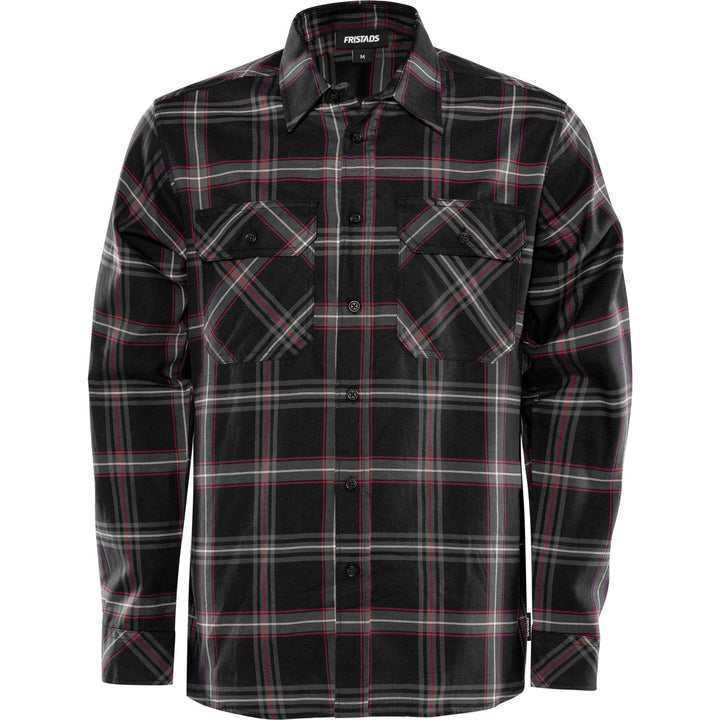 Fristads Cotton Flannel Shirt - 7421 MSF Black Front1#colour_black