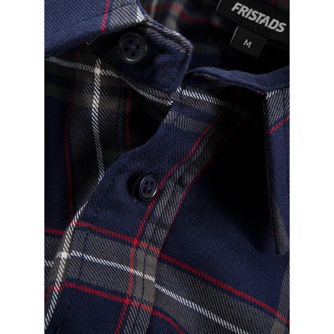 Fristads Cotton Flannel Shirt - 7421 MSF Navy Detail2#colour_navy
