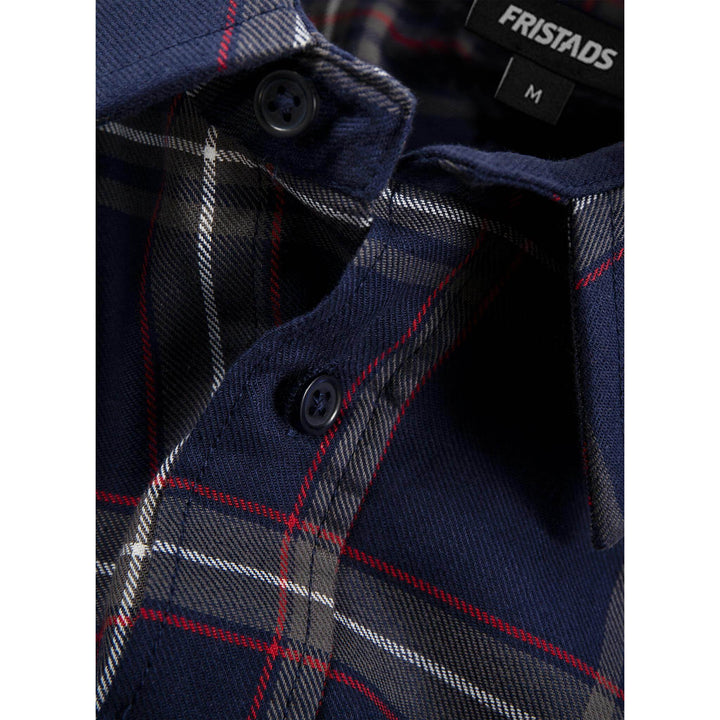 Fristads Cotton Flannel Shirt - 7421 MSF Navy Detail2#colour_navy