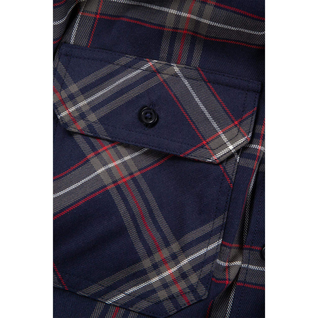 Fristads Cotton Flannel Shirt - 7421 MSF Navy Detail4#colour_navy