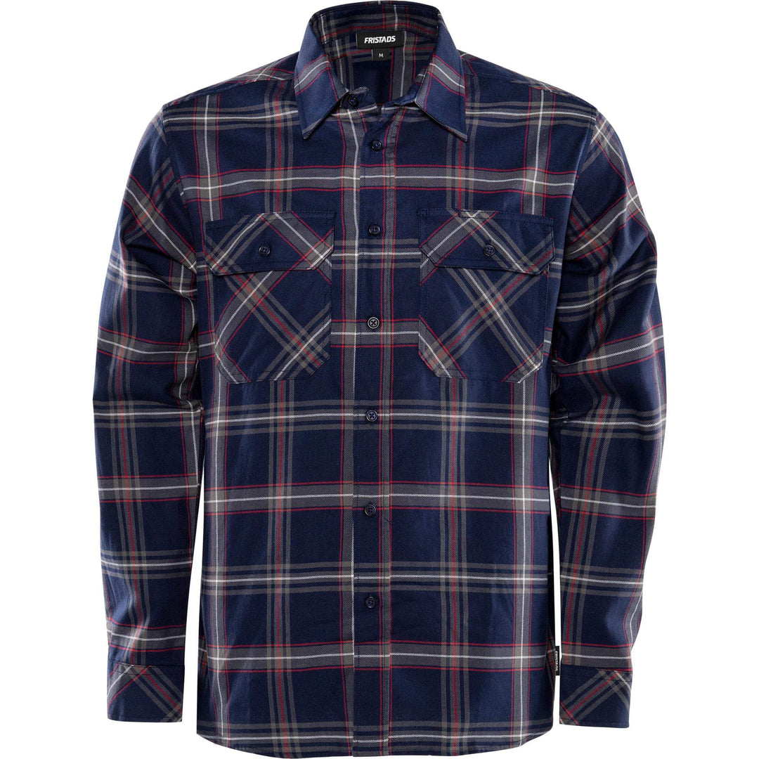 Fristads Cotton Flannel Shirt - 7421 MSF Navy Front1#colour_navy