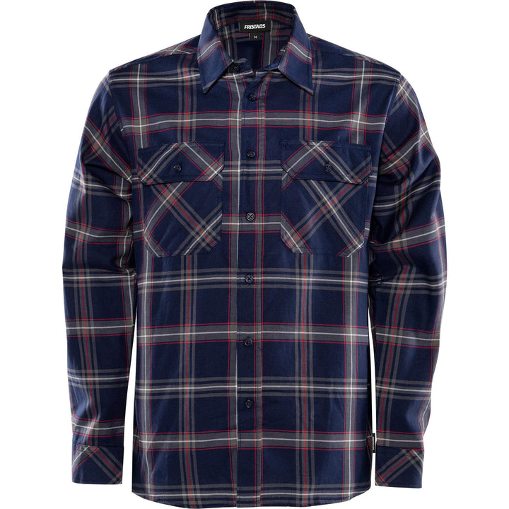 Fristads Cotton Flannel Shirt - 7421 MSF Navy Front1#colour_navy