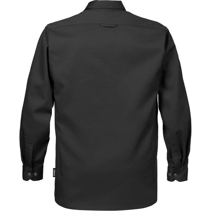 Fristads Cotton Long Sleeve Shirt - 720 BKS Black Back1#colour_black