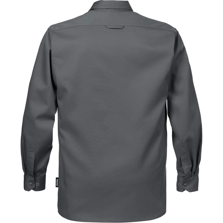Fristads Cotton Long Sleeve Shirt - 720 BKS Dark Grey Back1#colour_dark-grey