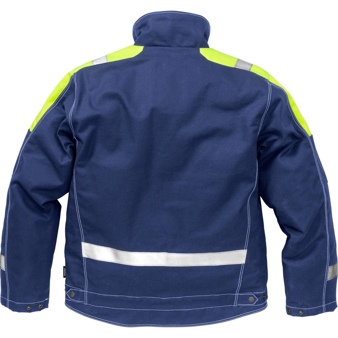 Fristads Cotton Winter Insulated Jacket - 447 FASI Dark Blue Back1#colour_dark-blue