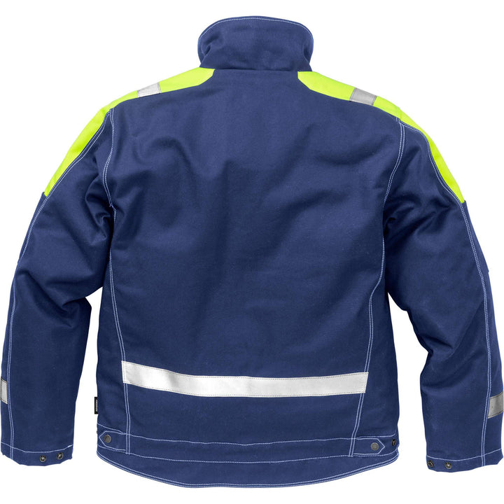 Fristads Cotton Winter Insulated Jacket - 447 FASI Dark Blue Back1#colour_dark-blue
