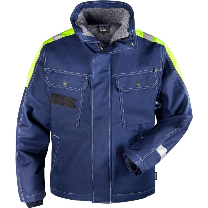 Fristads Cotton Winter Insulated Jacket - 447 FASI Dark Blue Front1#colour_dark-blue