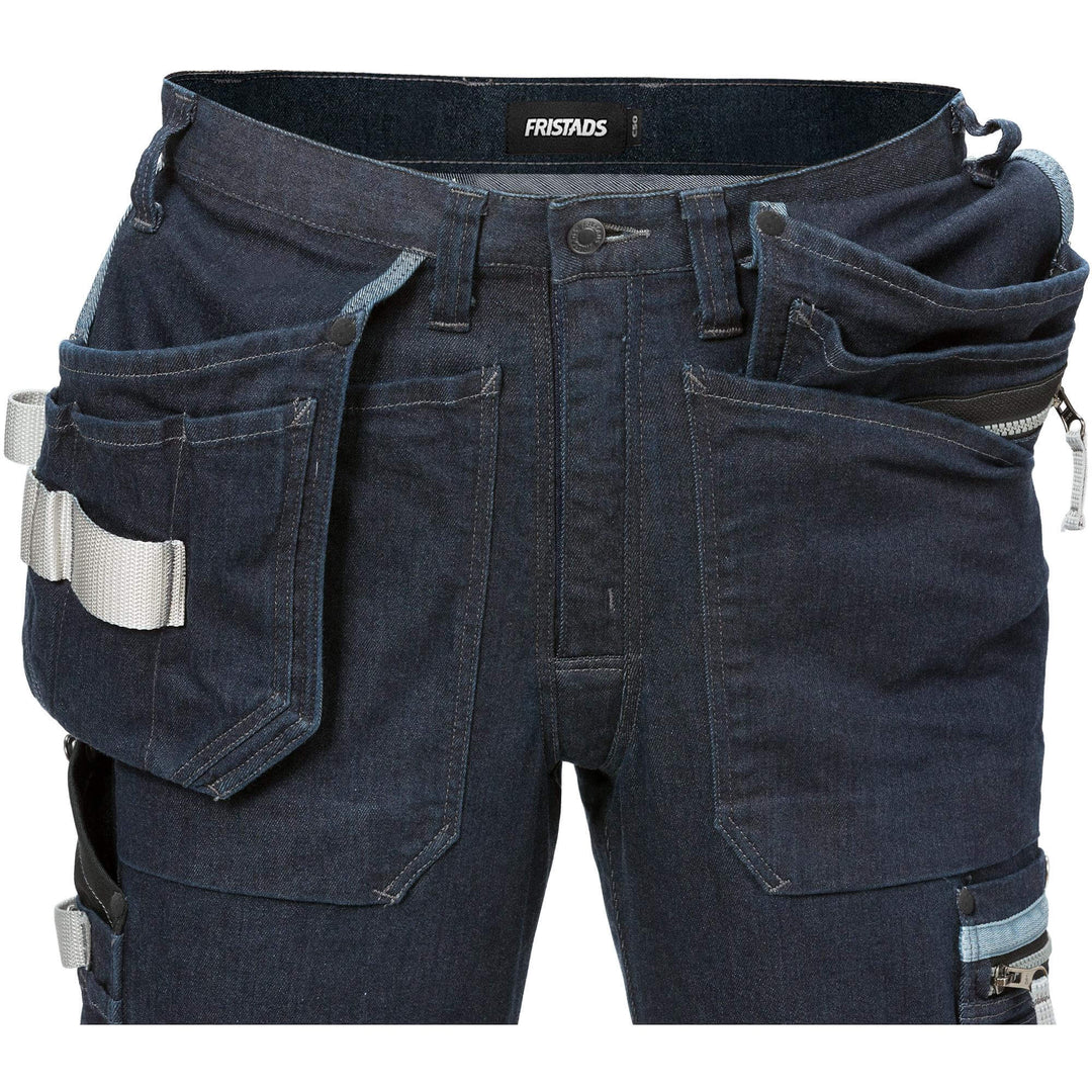 Fristads Craftsman 4-Way-Stretch Denim Holster Pocket Trousers - 2131 DCS Indigo Blue Detail5#colour_indigo-blue