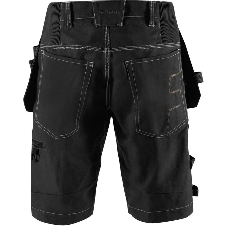 Fristads Craftsman 4-Way-Stretch Panel Holster Pocket Shorts - 2607 FASG Black Back1#colour_black