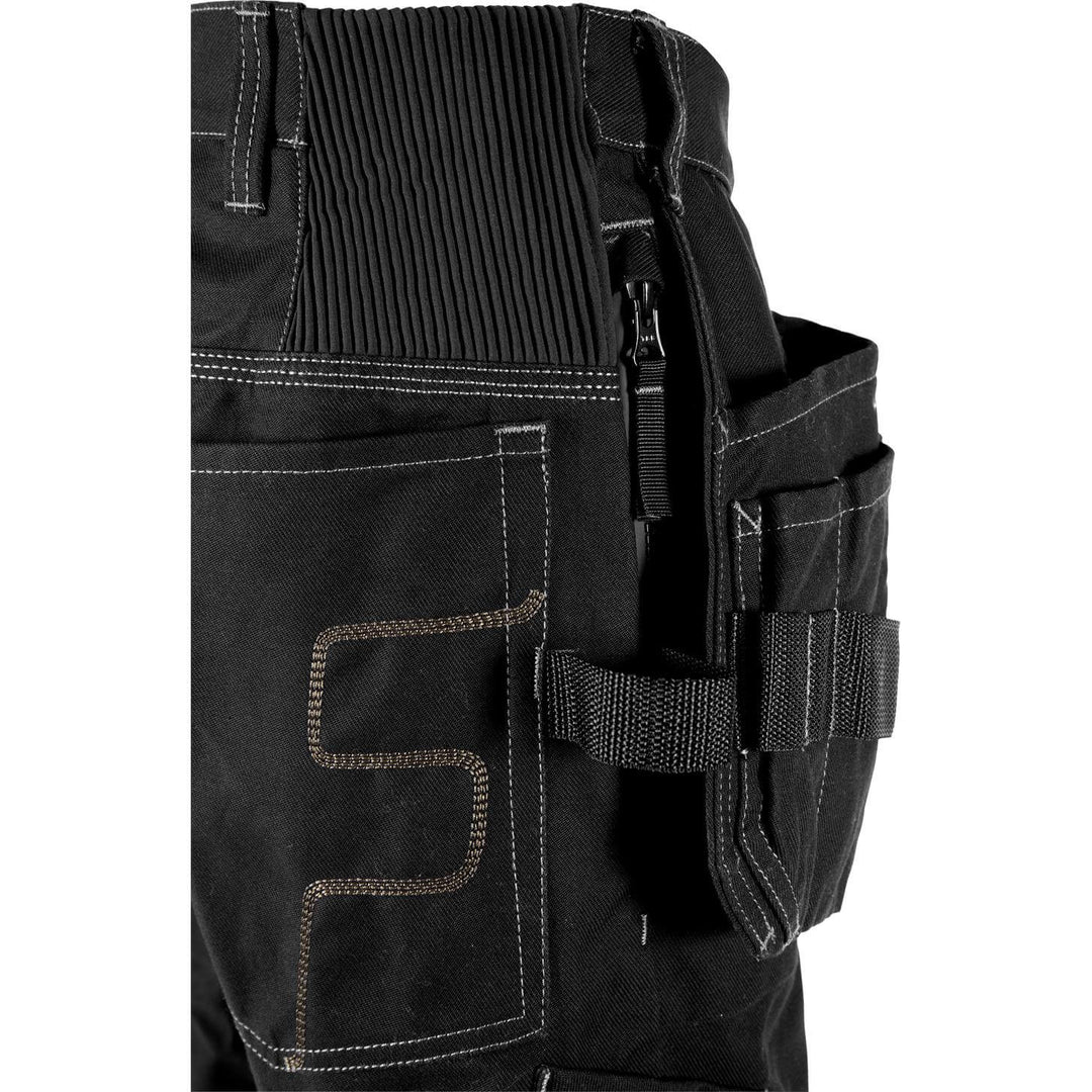 Fristads Craftsman 4-Way-Stretch Panel Holster Pocket Shorts - 2607 FASG Black Detail3#colour_black