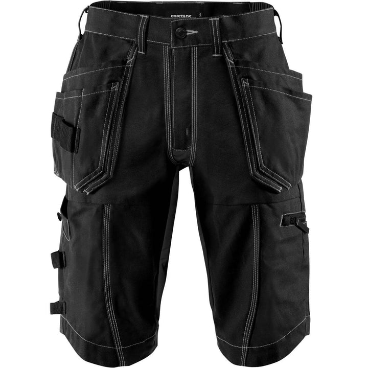 Fristads Craftsman 4-Way-Stretch Panel Holster Pocket Shorts - 2607 FASG Black Front1#colour_black