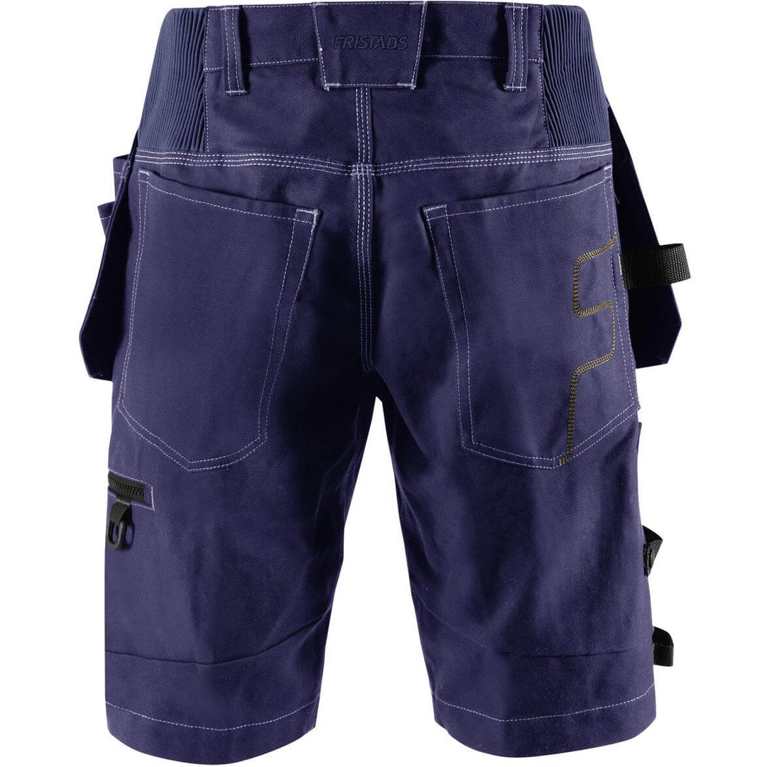 Fristads Craftsman 4-Way-Stretch Panel Holster Pocket Shorts - 2607 FASG Dark Blue Back1#colour_dark-blue