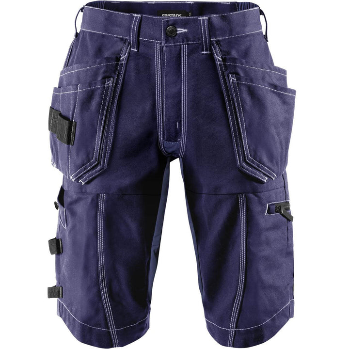 Fristads Craftsman 4-Way-Stretch Panel Holster Pocket Shorts - 2607 FASG Dark Blue Front1#colour_dark-blue