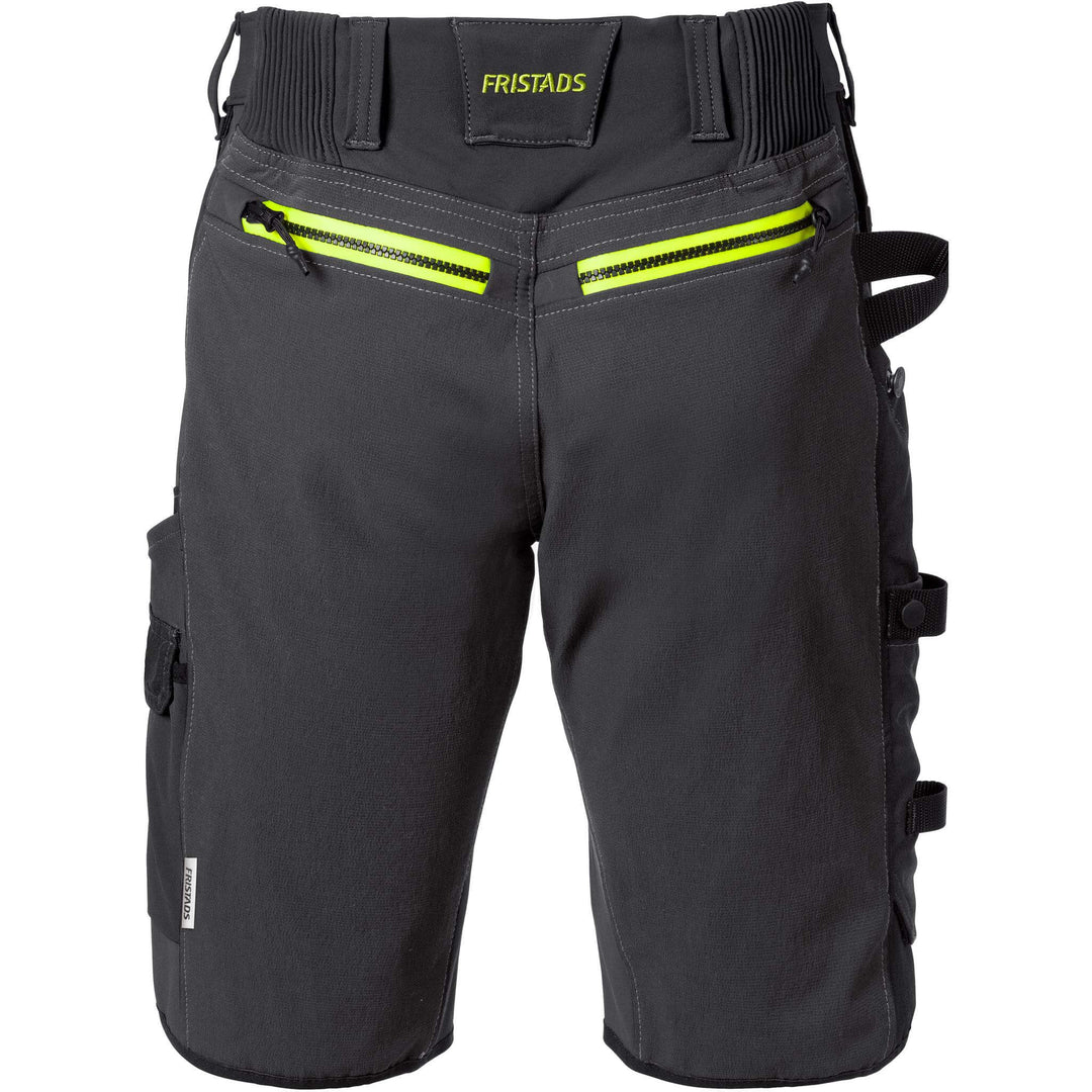 Fristads Craftsman Cordura Holster Pocket Ripstop 4-Way-Stretch Panel Shorts - 2567 STP Black Back1#colour_black