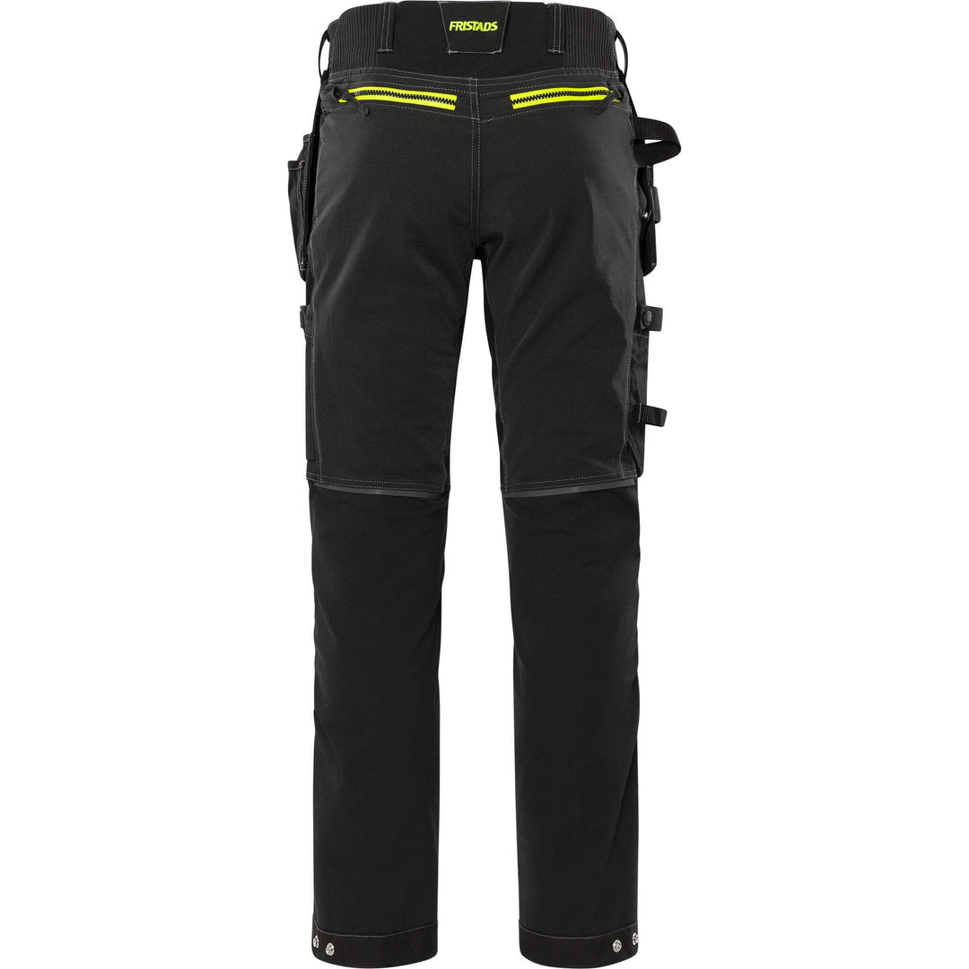 Fristads Craftsman Cordura Holster Pocket Ripstop 4-Way-Stretch Panel Trousers - 2566 STP Black Back1#colour_black