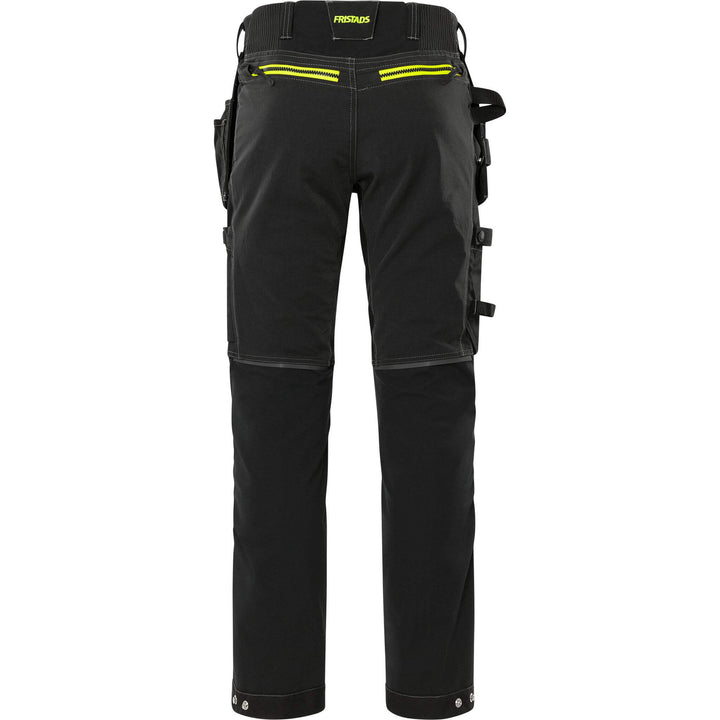 Fristads Craftsman Cordura Holster Pocket Ripstop 4-Way-Stretch Panel Trousers - 2566 STP Black Back1#colour_black