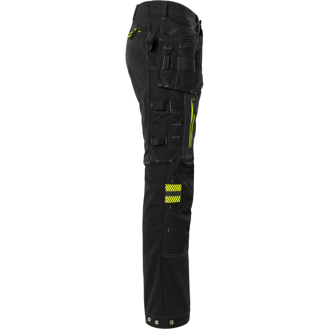 Fristads Craftsman Cordura Holster Pocket Ripstop 4-Way-Stretch Panel Trousers - 2566 STP Black Back3#colour_black