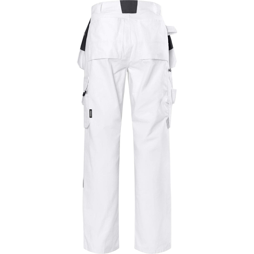 Fristads Craftsman Cordura Reinforced Cotton Knee Pad Holster Pocket Trousers - 258 BM White Back1#colour_white