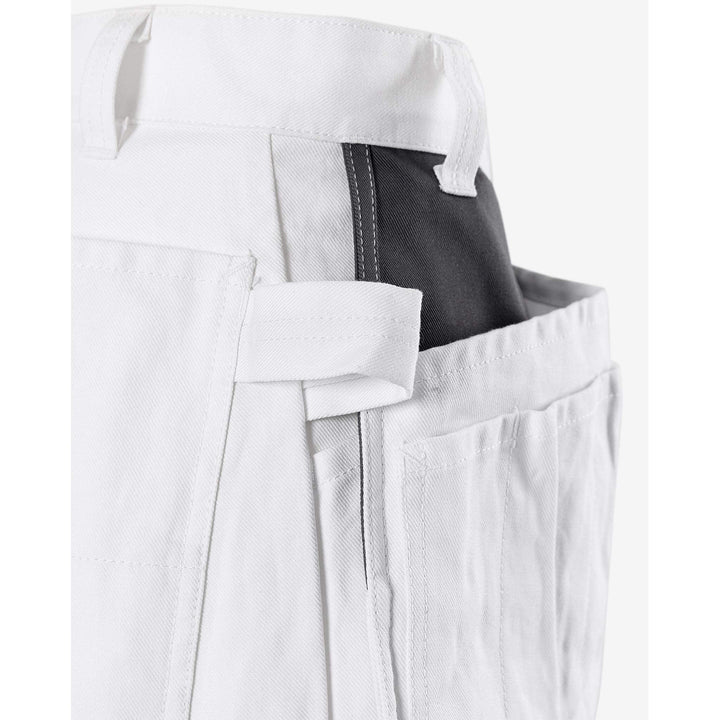 Fristads Craftsman Cordura Reinforced Cotton Knee Pad Holster Pocket Trousers - 258 BM White Detail1#colour_white