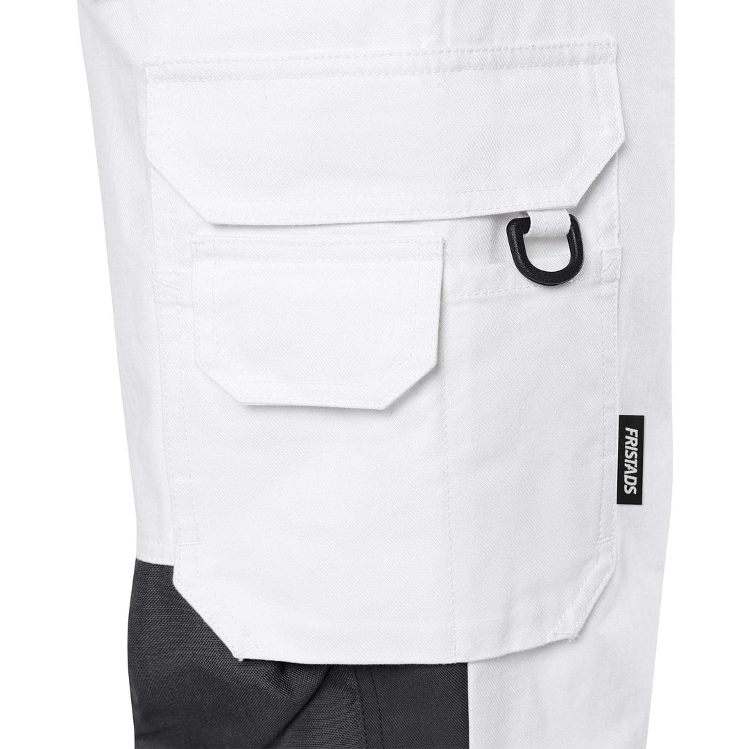 Fristads Craftsman Cordura Reinforced Cotton Knee Pad Holster Pocket Trousers - 258 BM White Detail2#colour_white