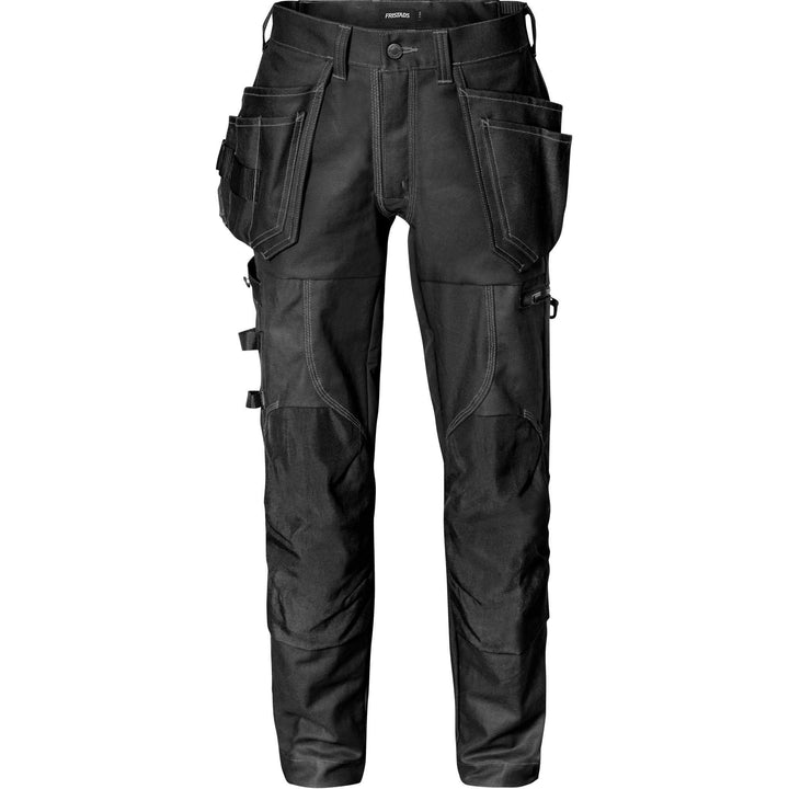 Fristads Craftsman Holster Pocket Stretch Trousers - 2604 FASG Black Front1#colour_black