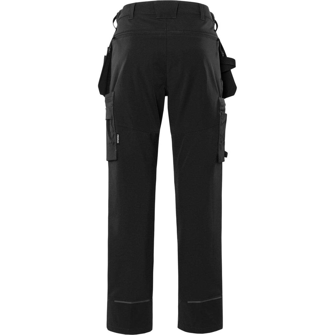 Fristads Craftsman Lightweight Durable 4-Way-Stretch holster Pocket Trousers - 2596 LWS Black Back1#colour_black