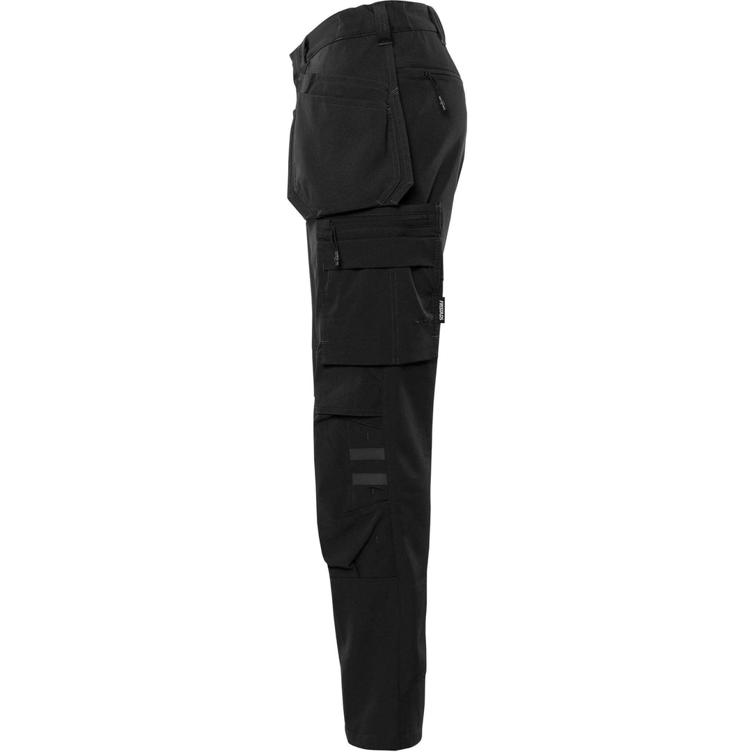 Fristads Craftsman Lightweight Durable 4-Way-Stretch holster Pocket Trousers - 2596 LWS Black Back2#colour_black
