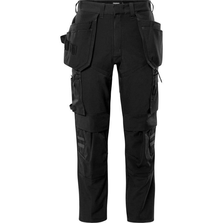 Fristads Craftsman Lightweight Durable 4-Way-Stretch holster Pocket Trousers - 2596 LWS Black Front1#colour_black