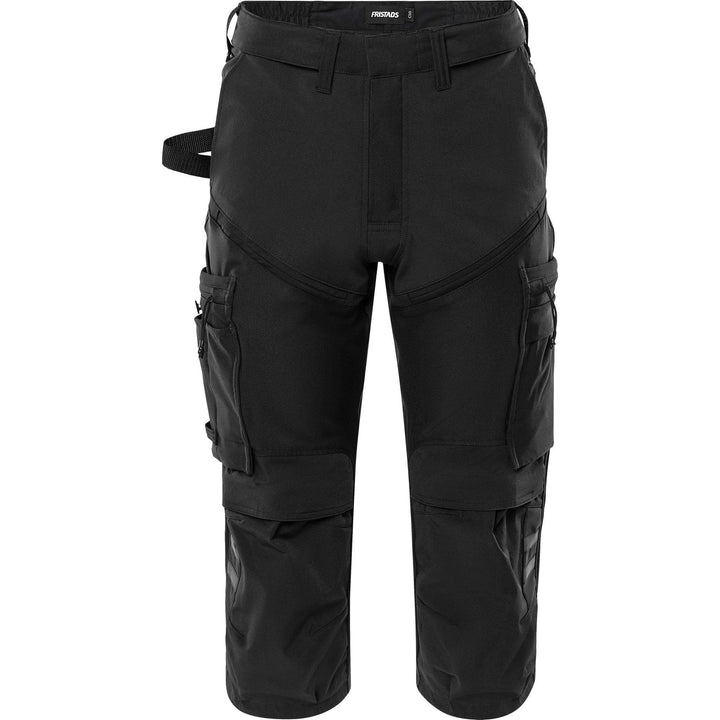 Fristads Craftsman Lightweight Ripstop 4-Way-Stretch Holster Pocket Pirate Trousers - 2600 GLWS Black Front2#colour_black