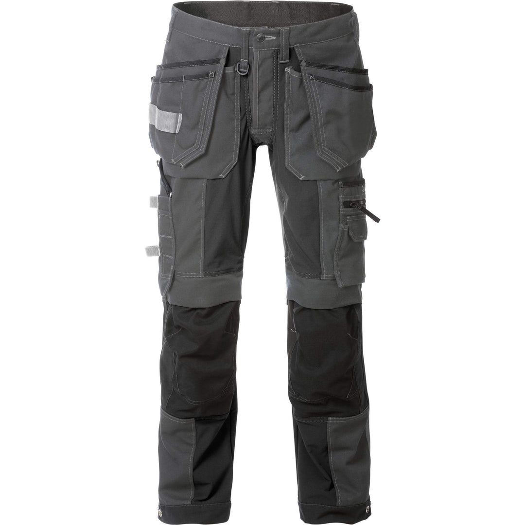 Fristads Craftsman Stretch Trousers - 2530 CYD Grey/Black Front1#colour_grey-black