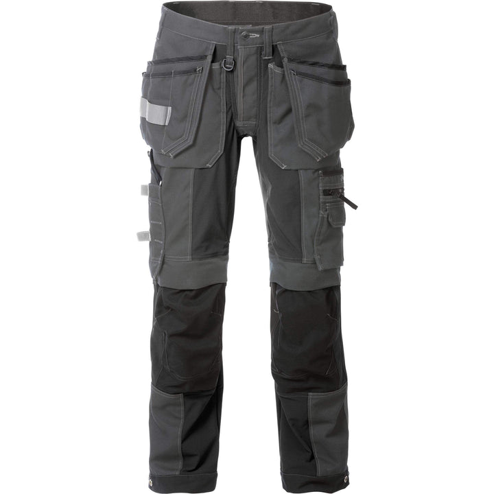 Fristads Craftsman Stretch Trousers - 2530 CYD Grey/Black Front1#colour_grey-black